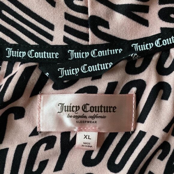 Juicy Couture Spell-Out Bathrobe-XL- Luxe Short Tie Jersey Knit Pink Spa Y2K 90s - Picture 9 of 12